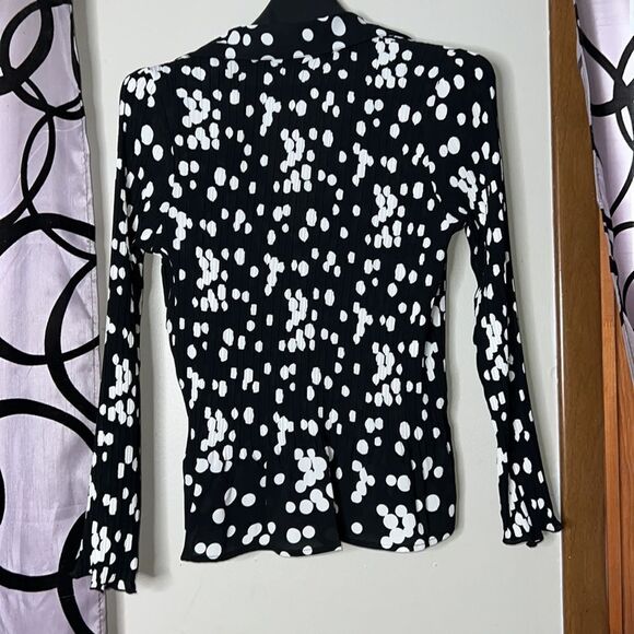 TanJay dot’s button down pleated blouse size 8 - Picture 8 of 11